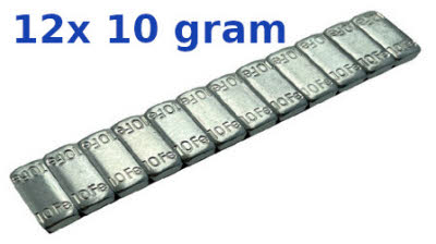 strip 12x 10gr plakgewichten SUV